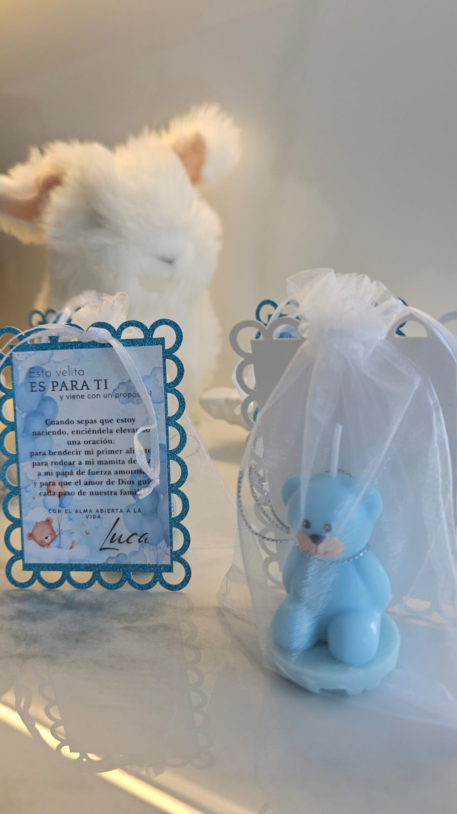 Ositos azul/rosado para Baby Shower set de 12 unidades